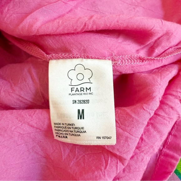 FARM Rio Orange Sunset Smocked Tiered Tropical Maxi dress Medium - Picture 11 of 13